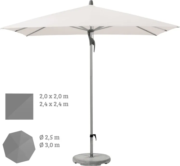 Sonnenschirm GLATZ Stockschirm �Fortino� leichg�ngig Push-Up rund|eckig